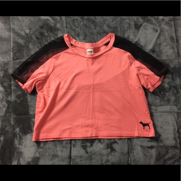 PINK Victoria's Secret Tops - Cropped PINK Shirt